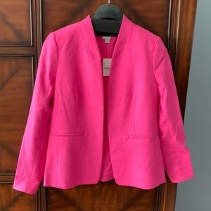 Jcrew hot pink size 6 hook closure/slit pocket blazer
